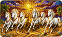 ArtMantra Vastu 7 Running Horses 3D Crystal