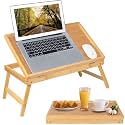 Artmeer FSC-Certified Bamboo Bed Tray Table, Tilting Top, Large, Beige