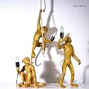 The Artment your artistic apartment White Modern Art Standing Monkey Lighting Gold Lamp Resin Showpiece: Home Décor for Living Room, Bedroom, Study Table - Ideal Gift, Night Lamp, Table Lamp