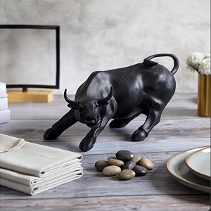 the artment surreal charging bull show piece for home decor  gold resin showpiece  house warming bedroom living room office restaurant decoration gifts accessories desk accent artisan crafted