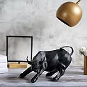 The Artment Surreal Charging Bull Show Piece for Home Decor | Gold Resin Showpiece | House Warming Bedroom Living Room Office Restaurant Decoration Gifts Accessories, Desk Accent, Artisan Crafted