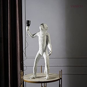 the artment your artistic apartment white modern art standing monkey lighting gold lamp resin showpiece home dcor for living room bedroom study table - ideal gift night lamp table lamp