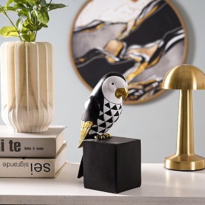 the artment your artistic apartment cockatoo symphony geometric resin sculpture modern black amp white bird figurine 86 inch decorative showpiece for home amp office