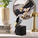 The Artment your artistic apartment Cockatoo Symphony Geometric Resin Sculpture, Modern Black &amp; White Bird Figurine, 8.6 Inch Decorative Showpiece for Home &amp; Office