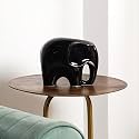 The Artment Modern Art Geometric Black Resin Elephant Showpiece for Home Décor (Black Elephant Showpiece)