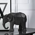 The Artment Modern Art Geometric Black Resin Elephant Showpiece for Home Décor (Black Elephant Showpiece)