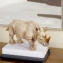 The Artment your artistic apartment Golden Horned Rhino Animal Resin Showpiece Figurine Home Décor for Living Room, Bedroom - Ideal Gift, Office Desk Accent, Artisan Crafted, Elegant Design