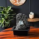 The Artment Mystic Canopy Rainforest Tree Trunk Shape Indoor Table Top Showpiece for Living Room, Office, Home Decor Waterfall Fountain with LED Lights | 14 Inch, Grey