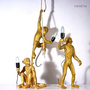 the artment your artistic apartment white modern art standing monkey lighting gold lamp resin showpiece home dcor for living room bedroom study table - ideal gift night lamp table lamp