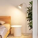 The Artment your artistic apartment White Metal Nod Modern Minimalism LED Light Corner Floor Lamp for Home Decor, Living Room Or Offices (Height - 150Cm)