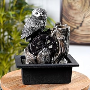 the artment mystic canopy rainforest tree trunk shape indoor table top showpiece for living room office home decor waterfall fountain with led lights  14 inch grey