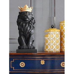 the artment your artistic apartment regal lion showpiece - black resin art materials showpiece for home decor house warming bedroom living room office restaurant decoration gifts accessories