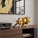 The Artment your artistic apartment Surreal Charging Bull Show Piece for Home Decor | Gold Resin Showpiece | House Warming Bedroom Living Room Office Restaurant Decoration Gifts Accessories