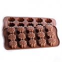 ARTO 15-Cavity Flower Silicone Chocolate Mould – Intricate Floral Design, Food Grade, Non-Stick DIY Chocolate, Candy, Jelly & Soap Mold for Home Baking & Gifting (Brown)