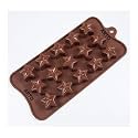 ARTO Star Shaped Silicone Chocolate Mould, 15 Cavity, Brown | Deep Non-Stick Candy Tray for Kids Birthday, Christmas & Wedding Gifts | DIY Baking & Jelly Mould (1 Piece)