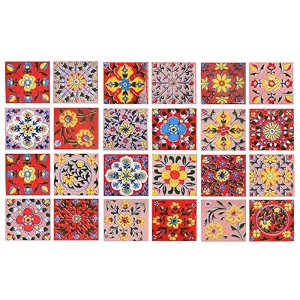 artook decor blue pottery decorative ceramic tiles mosaic tiles wall tiles mural panel kitchen washroom and more usable red amp pink 2x2-inches set of 12