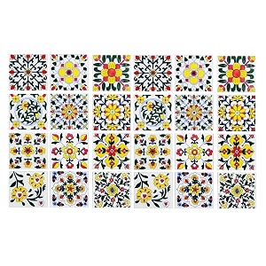 blue pottery home decorative ceramic tiles backsplash wall tiles mural panel kitchen washroom mosaic tiles 2x2-inches set of 24 white