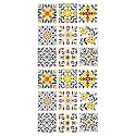 Blue Pottery Home Decorative Ceramic Tiles Backsplash Wall Tiles Mural Panel Kitchen Washroom Mosaic Tiles (2x2-inches Set of 18, White)