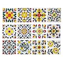 Blue Pottery Home Decorative Ceramic Tiles Backsplash Wall Tiles Mural Panel Kitchen Washroom Mosaic Tiles (2x2-inches Set of 12, White)