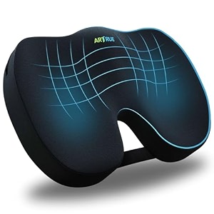artrue polyfoamix orthopedic coccyx cushion for men and women tailbone sciatica lower back pain relief-ergonomic contoured cushion for officehome chairwheelchair and car - pu