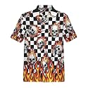 Artsadd 80s Outfit for Men 90s Shirt Hawaiian Button Down Retro Party Disco