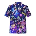 Artsadd 80s Outfit for Men 90s Shirt Hawaiian Button Down Retro Party Disco