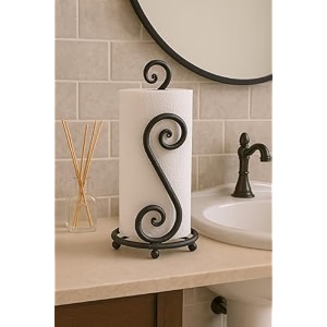 kitchen tissue paper roll holder  black iron napkin roll amp bathroom tissue holder for kitchen counter dining table amp washroom medium 45 x 45 x 9 in