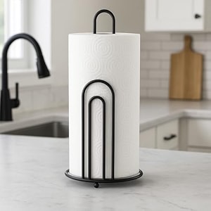 kitchen tissue paper roll holder  black iron napkin roll amp bathroom tissue holder for kitchen counter dining table amp washroom medium 45 x 45 x 9 in
