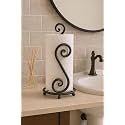 Kitchen Tissue Paper Roll Holder – Black Iron Napkin Roll & Bathroom Tissue Holder for Kitchen Counter, Dining Table & Washroom (Medium, 4.5 x 4.5 x 9 in)