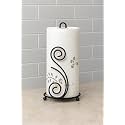 Kitchen Tissue Paper Roll Holder – Black Iron Napkin Roll &amp; Bathroom Tissue Holder for Kitchen Counter, Dining Table &amp; Washroom (Medium, 4.5 x 4.5 x 9 in)