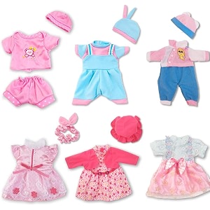 artst doll clothes12 inch baby doll clothes6 setsinclude 4 hats  1 bowknot  for 10 inch dolls 11 inch baby dolls 12 inch baby dolls14 inch american girl welliewishers doll