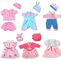 ARTST Doll Clothes,12 inch Baby Doll Clothes[6 Sets](Include 4 Hats + 1 Bowknot ) for 10 inch Dolls /11 inch Baby Dolls/ 12 inch Baby Dolls/14 inch American Girl WellieWishers Doll
