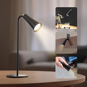 4-in-1 magnetic led desk lamp cordless table lamp touch control usb rechargeable 360 adjustable stepless dimming portable for reading office bedside clip-on wall mount flashlight