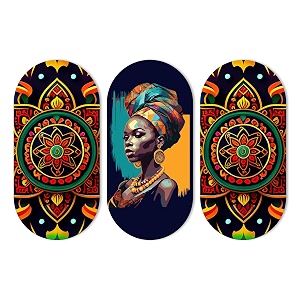 artvibes african lady and mandala pattern decorative mdf wooden wall art for home  room decoration  handcrafted art  aesthetic wooden decor  artworks hangings  ideal gifts wh_9017n set of 3