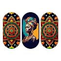 Artvibes African Lady and Mandala Pattern Decorative MDF Wooden Wall Art for Home | Room Decoration | Handcrafted Art | Aesthetic Wooden Decor | Artworks Hangings | Ideal Gifts (WH_9017N), Set of 3