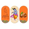 Artvibes Shri Krishna Wall Hanging Home Decorative Wall Art for Living room | Spiritual Decor Items | Wall Illustrations | Artwork| Stylish Modern Decor Item | Gift Items (WH_9019N), Set of 3
