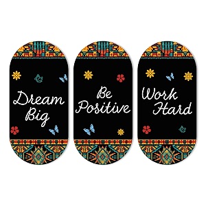 artvibes dream big positive quotes printed wooden wall hanger for home  office  living room  gift  modern decoration items  kitchen wall decor  artworks wh_9016n set of 3