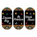 Artvibes Dream Big Positive Quotes Printed Wooden Wall Hanger for Home | Office | Living Room | Gift | Modern Decoration Items | Kitchen Wall Decor | Artworks (WH_9016N), Set of 3
