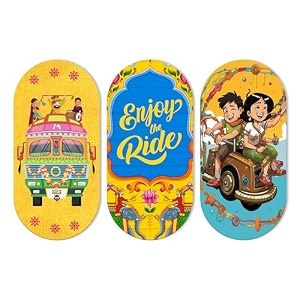 artvibes enjoy the ride travel quote printed wooden wall hanging mdf wall art  quotes decor item for office  traveller quotes wall art  wall poster  home decor  unique gift wh_9015n set of 3