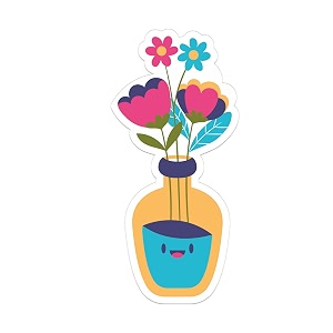 artvibes fridge magnet beautiful flower pot deer decorative magnet for refrigeratoralmirahwashing machine rm_7003