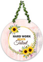 Artvibes Hardwork Beats Wall Hanging Decoration Items Wooden Hanger Home Decor(WH_8207NN) (16 inch X 9 inch, Multi 7)