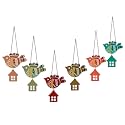 Artvibes Multicolored Flying Birds Wooden Art Decoration Item for Home | Living Room | Office | Cafe | Painting Wall Decor | Wall Art Print | Handcrafted Art | Unique Gift (WH_9106N), Set of 6