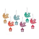 Artvibes Multicolored Flying Birds Decorative Wall Art MDF Wooden Wall Hanger for Home | Garden Balcony | Decoration Wall Hanging Items | Trendy Decor | Wall Poster | Gift Items (WH_9110N), Set of 6