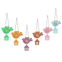 Artvibes Multicolored Flying Birds Decorative Wall Art MDF Wooden Wall Hanger for Living Room | Office | Cafe | Aesthetic Wooden Decor | Graphic Artwork | Unique Gift Items (WH_9105N), Set of 6
