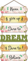 Artvibes Positive Quote Wooden Designer Wall Hanger for Home Decor Office Gift(WH_6620N) (31 inch X 12 inch, Yellow)