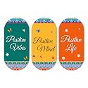 Artvibes Positive Quote Designer Wall Hanging Wooden Art | Quotes Decor Item | Wall Poster | Office Wall Decoration Items | Wall Art Print | Inspirational quotes | Gift Items (WH_9012N), Set of 3
