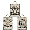 Artvibes Artistic Animal Theme Wooden Art Decoration Item for Living Room | Modern Decoration Items | Handcrafted Art | Aesthetic Wooden Decor | Artworks Hangings | Gift Items (WH_9696N), Set of 3