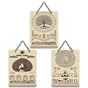 Artvibes Folk Dance &amp; Nature Heritage Warli Wall Art Wooden Art Decoration Item for Home | Art For Wall | Door Decoration Items | Wall Art Print | Paintings For Wall | Ideal Gifts (WH_9695N), Set of 3
