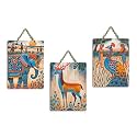 Artvibes Nature Theme for Decoration Wooden Art Decoration Item for Living Room | Room Wall Art | Modern Decor Artwork | Living Room | Cafe | Wall Illustrations | Gift Items (WH_96102N), Set of 3