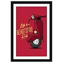 ArtX Motivational Quote Life Is A Beautiful Ride Framed Painting, Multicolor, Set of 1 12.5 X 18.5 inches